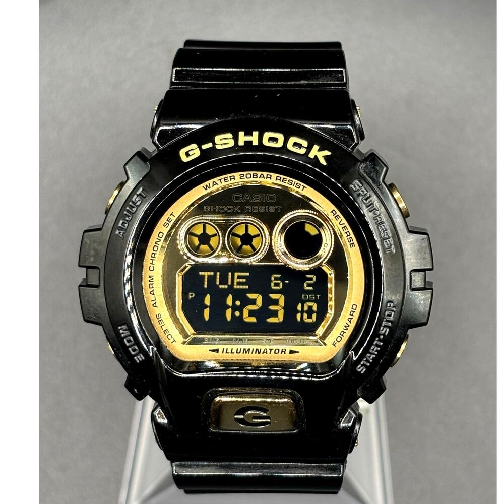 Casio G-Shock GD-X6900FB-1 Black Gold Mirror Dial XL Watch Full Set NIB